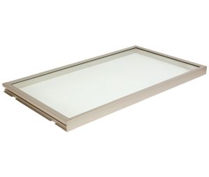 Hafele 807.76.613 Shelf, Tag Illuminated Glass Shelf, 36" Width, 13-3/4" Depth, Cool White, Matt Nickel