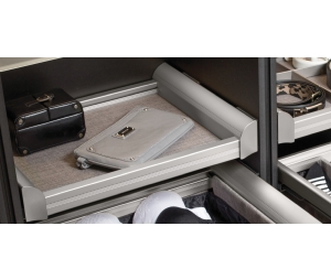 Hafele 807.77.302 Pull-Out Shelf, TAG ENGAGE, 610 mm (24") Width, Oil-Rubbed Bronze and Slate Fabric