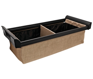 Hafele 807.78.324 Divided Deep Drawer, TAG ENGAGE, 915 mm (36") Width, Black with Beach Fabric