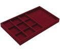 Hafele 811.03.120 Jewelry Tray, 2" Depth, Faux Suede, Maroon