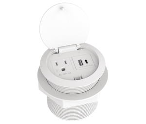 Hafele 822.09.401 Docking Station 280, 1 Outlet, 1 USB-A Port and 1 USB-C Port, Plastic, White