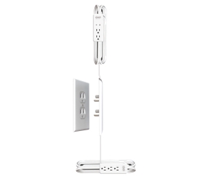 Hafele 822.09.424 Sleek Socket, Häfele, Above and Below Cabinet 3 Outlet Power Strip, Plastic, White