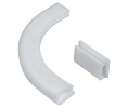Hafele 822.09.425 Adhesive Cord Management Clips, With Self Adhesive Tape, Kit with 10 Pcs. 1" Clips and 1 Pc. 90 Degree Clip, Plastic, White, Kit