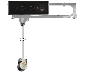 Hafele 822.53.392 Docking Drawer, Blade with 2 x AC Outlets, 20 Amp Series, Model #2012-160B, Metal with Plastic and Electrical Components, Black