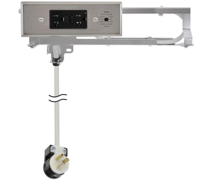 Hafele 822.53.399 Docking Drawer, Blade with 2 x GFCI Outlets, 20 Amp Series, Model #2012-150B, Metal with Plastic and Electrical Components, Stainless Steel