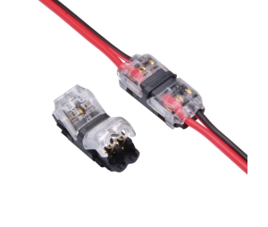 Hafele 824.19.416 Wire Splice, 2-Pin Connector, 25 mm x 10.8 mm x 6.9 mm (1" x 27/64" x 17/64"), Plastic, Black, Box of 10 Pieces