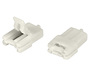 Hafele 824.19.422 Cable to LED Connection Clip, With Nub for 8 mm (5/16") LED Tape, 16 mm x 10.4 mm x 4.5 mm (5/8" x 13/32" x 5/32"), Plastic, Ivory, Box of 10 Pieces