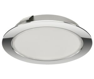 Hafele 833.72.300 Recess/Surface Mounted Light, Monochrome, Loox LED 2047, 12 V, 55 mm Drill hole, Warm White 3000 K, Polished Chrome