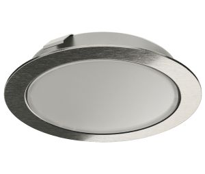 Hafele 833.72.392 Recess/Surface Mounted Light, Monochrome, Loox LED 2047, 12 V, 55 mm Drill hole, Cool White 5000 K, Stainless Steel Colored