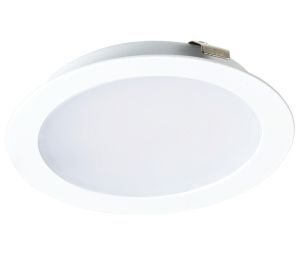 Hafele 833.72.411 Recess/Surface Mounted Light, Monochrome, Loox LED 2047, 12 V, 55 mm Drill hole, Cool White 4000 K, White Matt