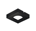 Hafele 833.72.519 Housing for Undermounted Light, Suitable for Loox5 Light Module with Drill Hole Dia. 58 mm (2-5/16"), Square, Steel, Black