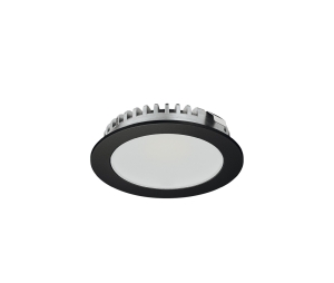 Hafele 833.72.537 Recess Mounted Downlight, Round, Häfele Loox LED 2094, 12 V, Cool White 5000 K, Energy Efficiency Class G, Aluminum, Black
