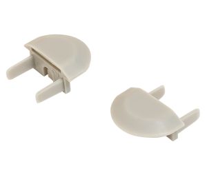 Hafele 833.72.855 End Cap, for Aluminum Profile, with Cable Outlet, Plastic, Silver, 2 pieces