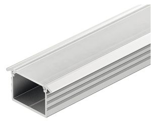 Hafele 833.72.867 Aluminum Profile, for Recess Mounting, for Loox LED 2013/2015/2029/2037/3015/3028, Frosted, Set