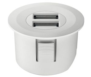 Hafele 833.73.752 USB Converter, Häfele Loox ESC 2001 Modular, Round, for 12 V system, Matt White