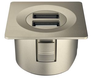 Hafele 833.73.756 USB Converter, Häfele Loox ESC 2001 Modular, Square, for 12 V system, Nickel Plated