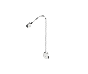 Hafele 833.74.089 Flexible Light, Häfele Loox5 LED 2034, 12 V, 1.4 W, Bedside Light/Reading Light with Integrated USB Charging Station, Push Switch, 2 Brightness Settings, Warm White 3000 K, Aluminum, Chrome Plated