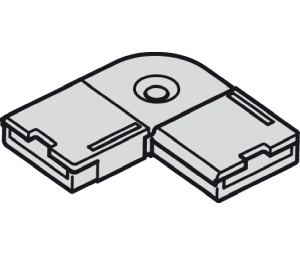 Hafele 833.74.760 Corner Connector, For Loox LED 2014/2016, 12 V, Rigid, For Left or Right Hand Side, Plastic, White Finish