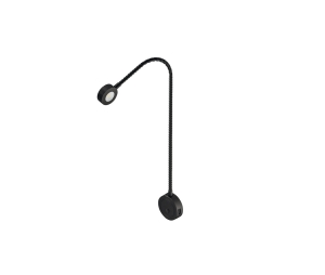 Hafele 833.75.088 Flexible Light, Häfele Loox5 LED 3034, 24 V, Bedside Light/Reading Light with Integrated USB Charging Station, Push Switch and 2 Brightness Levels, Energy Efficiency Class G, Aluminum, Black