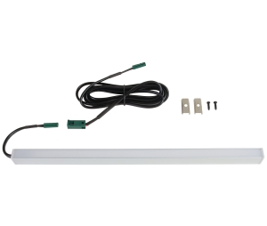 Hafele 833.86.050 Surface Mounted End Light Bars, With Linkable Cable, 24 V, Profile 2103 with Loox LED 3087, Multi-White 2-Wire, 762 mm (30") Length, Aluminum, Kit