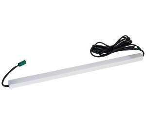 Hafele 833.88.882 Surface Mounted Light Bar, With Inline Switch, 24 V, Profile 2191 with Loox LED 3045, 3000K Warm White, 686 mm (27") Length, Aluminum/Plastic, Silver Finish, Kit