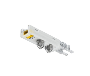 Hafele 833.89.281 Loox5 Inline Dimmer, For Aluminum Profiles, Modular, Soft On/Off Switching with Dimming, 12 V Voltage, 60 W Max. Connected Wattage, Plastic, Opal