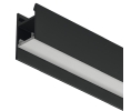 Hafele 833.94.120 Profile, Häfele Loox5 Profile 2104, For LED Strip Lights, 2500 mm (98-7/16") Length, Aluminum, Black