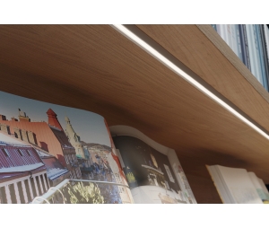 Hafele 833.94.205 Profile for Recess Mounting, Häfele Loox5 Profile 1105, For LED Strip Lights, Asymmetrical Light Distribution, 11 mm (7/16") Internal Width, 2336 mm (92") Length, Aluminum, Black