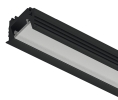 Hafele 833.94.207 Profile for Recess Mounting, Häfele Loox5 Profile 1106, For LED Strip Lights up to 8 mm (5/16") Width with Clip, Asymmetrical Light Distribution, 2336 mm (92") Length, Aluminum, Black