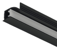 Hafele 833.94.209 Profile for Recess Mounting, Häfele Loox5 Profile 1107, For LED Strip Lights up to max. 5 mm (3/16") Width, Asymmetrical Light Distribution, 2336 mm (92") Length, Aluminum, Black