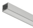 Hafele 833.94.213 Profile, Häfele Loox5 Profile 2102, For LED Strip Lights, Surface Mounted, 11 mm (7/16") Internal Width, 2337 mm (92") Length, Aluminum, Silver Colored