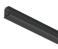 Hafele 833.95.803 Profile for Recess Mounting, Häfele Loox5 Profile 1102, For LED Strip Lights, 2500 mm (98-7/16") Length, Plastic, Black