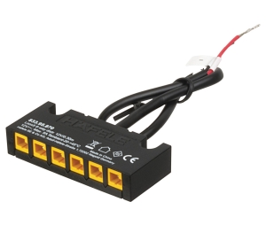 Hafele 833.95.870 6-Way Distributor, With Bare Wire Ends for Hardwired Applications, 12 V, 60 W, Plastic, Black