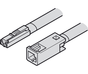 Hafele 833.95.882 CL3R Extension Lead, Häfele Loox5 Monochrome, 24 V, 18 AWG, For In-wall Leads, 5000 mm (196-7/8") Length, Plastic