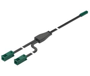 Hafele 833.95.884 Y Distributor, Häfele Loox5 2-Way, Monochrome, 24 V, 1 Male, 2 Female, 400 mm (15-3/4") Length, Plastic, Black