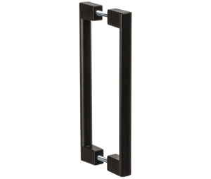 Hafele 902.00.701 Door Pull, Back-to-Back, 192 mm (7-9/16") CTC, Zinc, Black