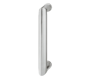 Hafele 903.10.841 Door Handle, FSB, Model 66 6610, Cross Section Oval, With Support Roses, Stainless Steel, Matt