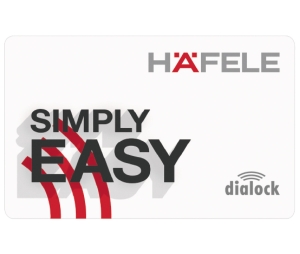 Hafele 917.64.078 User Key, KC Key Card, Dialock, Technology: Mifare DESfire EV2, Printed, Plastic, White