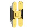 Hafele 924.17.169 Concealed Hinge, TECTUS TE 340 3D, 3D adjustable, 6-5/16" Size, Aluminum die-cast, Polished Brass