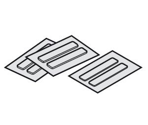 Hafele 940.40.034 Self-adhesive sliders, for Lower Guide Channel, 20 x 20 x 3 mm (13/16" x 13/16" x 1/8") Dimensions, For glass thickness 10 mm, Plastic