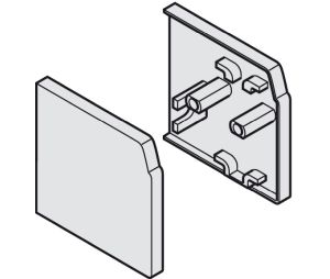 Hafele 940.40.065 Cover cap, Hawa Junior, Plastic, Anthracite Gray, 1 Pair