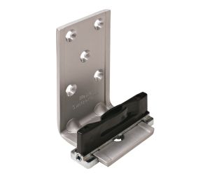 Hafele 940.40.071 Floor Guide, Single Element, Wall-mounted, HAWA Confort 120, 264 lbs. Load bearing capacity, Aluminum, Plastic, Black