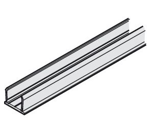 Hafele 940.40.207 Cover Profile, for Upper Track with Pocket, 6' 6-3/4" Length, Aluminum, Clear Anodized