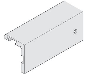 Hafele 940.40.201 Angled Profile, Pre-drilled, for HAWA Junior 40 Upper Tracks, 6' 3/4" Length, Aluminum, Anodized