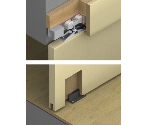 Hafele 940.41.016 Sliding Door Hardware, Hawa Junior 40 Z, With 2 Track Stoppers, For 1 and 2 Sliding Wood Doors, For Door Weight up to 40 kg (88 lbs.), Set