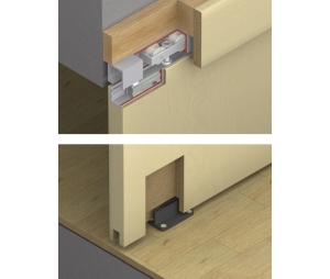 Hafele 940.41.017 Sliding Door Hardware, Hawa Junior 40/B, With Track Buffers on Both Sides, For 1-Leaf Wooden Sliding Doors, Height Adjustable, Min. Installation Height, For Door Weight up to 40 kg (88 lbs.), Set