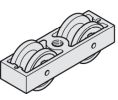 Hafele 940.41.100 Single Running Gear, Double Rollers, for Hawa Dorado 40 Infront, Nylon