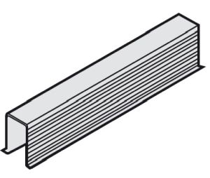 Hafele 940.41.130 Guide Rail, 20 x 12 (13/16" x 1/2"), Glue-in, (4 3-1/8") 1.3 m Length, Plastic, Black