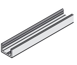 Hafele 940.41.540 Bottom/Wall Profile, Pre-Drilled, with Rubber Gasket, 13' 1-1/2" Length, Aluminum, Anodized