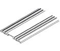 Hafele 940.41.726 Double guide track, Bottom, for clip fixing or glue fixing, for Hawa Dorado, 8' 2-7/16" Length, Aluminum, Anodized